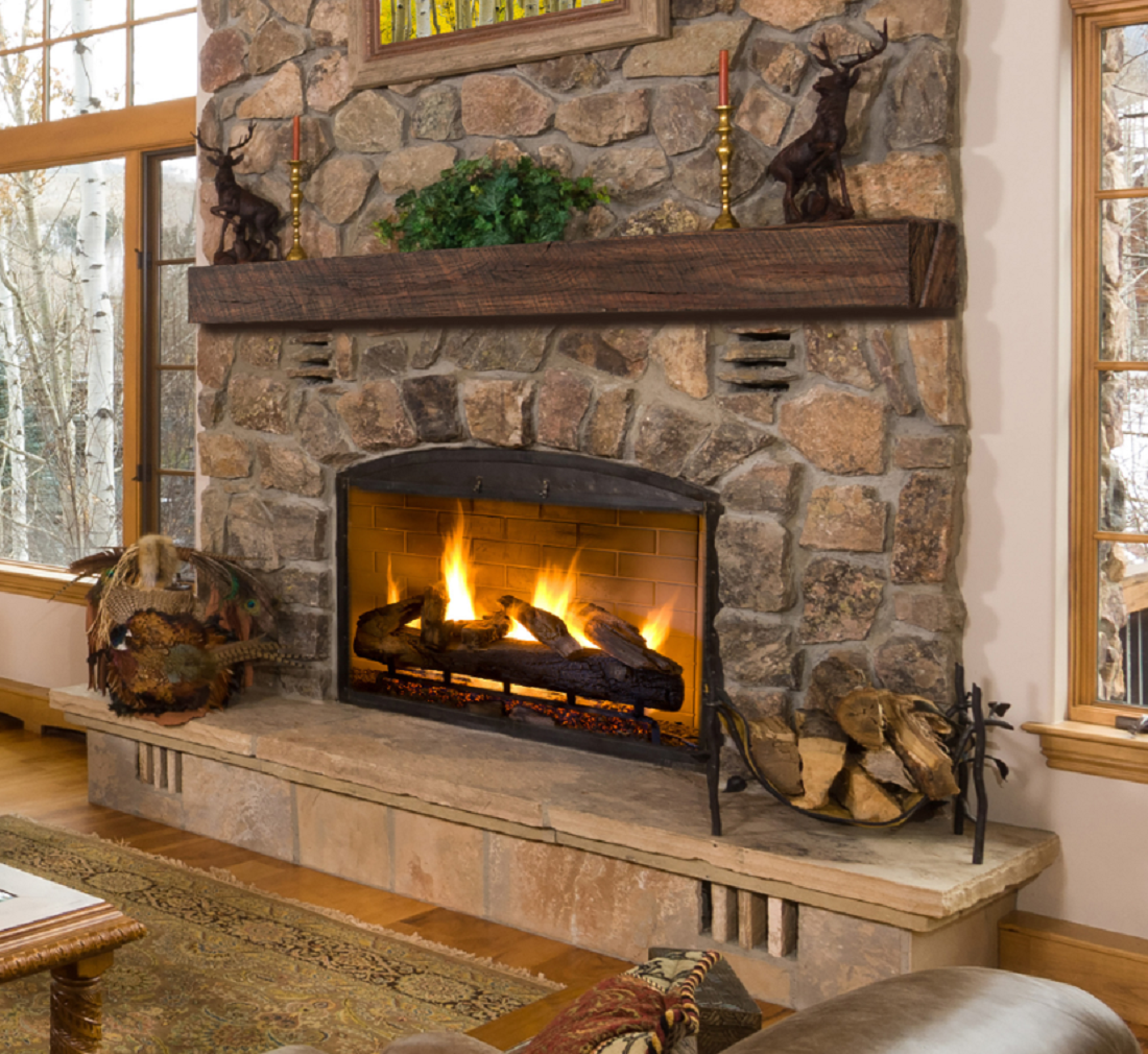 Pearl Fireplace Mantels 72 Inch New River Beam Non-Combustible Fireplace Mantel Shelf