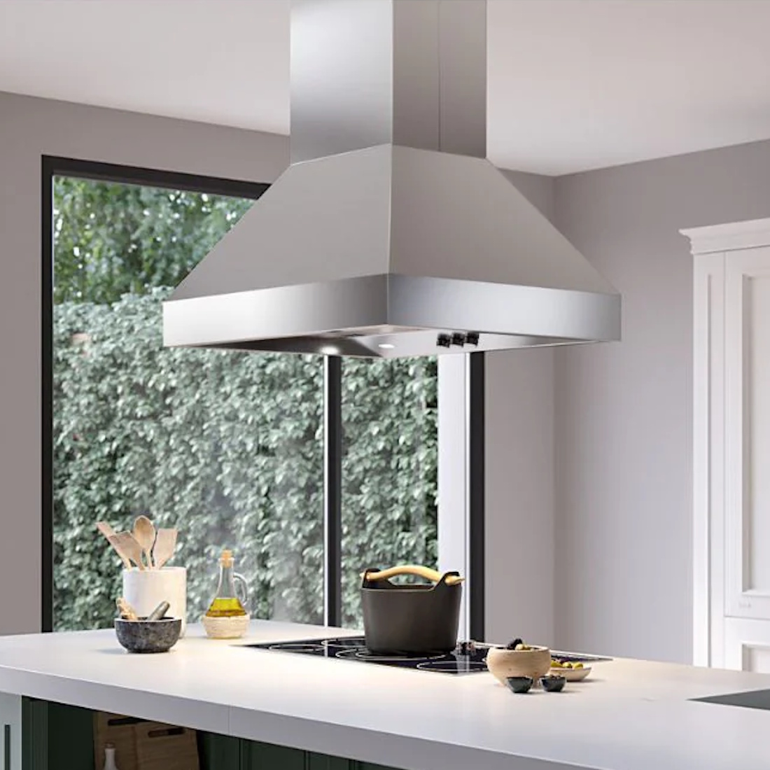 Falmec Professional Pyramid 36 Inch Stainless Steel 1000 CFM Island Hood
