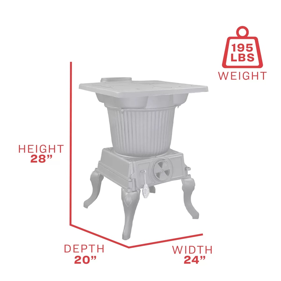 US Stove 24 Inch Rancher Cast Iron Coal Stove