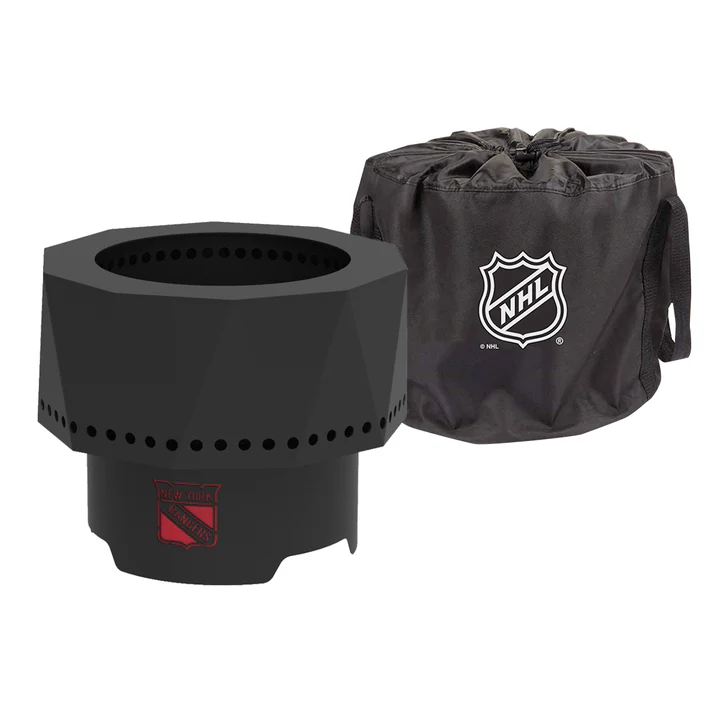 Blue Sky NHL New York Rangers Smokeless Steel Portable Wood Burning Fire Pit
