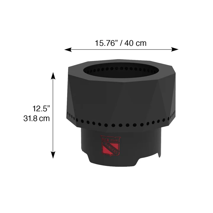 Blue Sky NHL New York Rangers Smokeless Steel Portable Wood Burning Fire Pit