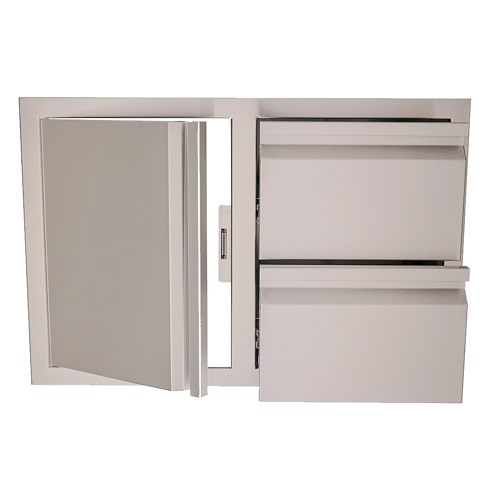 RCS Valiant Series Soft Close Stainless Steel Double Drawer and Door Kit