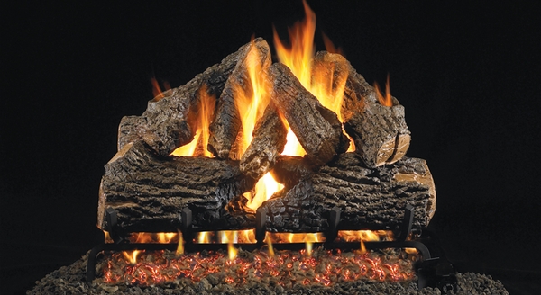 Real Fyre 24" Charred Oak Vented Natural Gas Logs Set  - Match Light