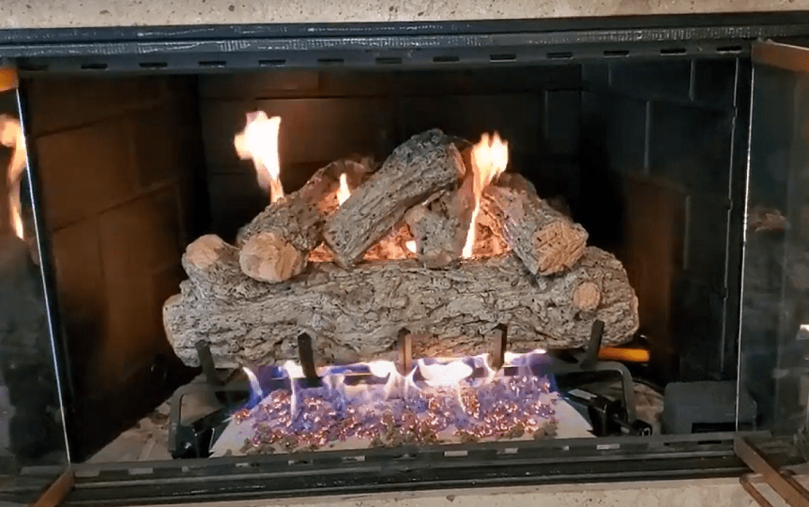 Real Fyre 24" Rustic Oak Designer Vented Natural Gas ANSI Log Set Set with Low Profile Variable Flame Automatic Pilot Kit