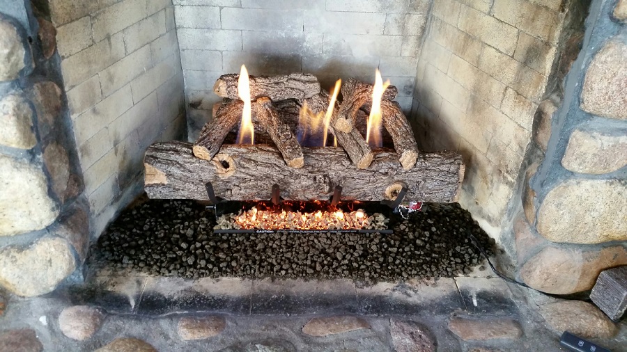 Real Fyre 30" Golden Oak Designer Ventless Natural Gas Logs Set with On/Off Remote Pilot Kit