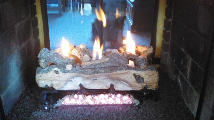 Real Fyre See Thru 24" Split Oak Ventless Natural Gas Logs Set with On/Off Remote Pilot Kit