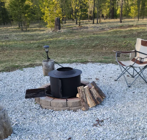 Flame Innovation 22 Inch Round Revolve Steel Wood Burning Fire Pit