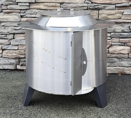 Flame Innovation 22 Inch Round Revolve Steel Wood Burning Fire Pit