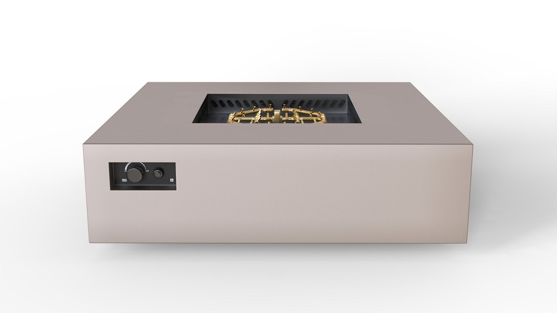 Warming Trends 56 Inch Aon Square Gas Fire Table - Platinum Electronic Ignition