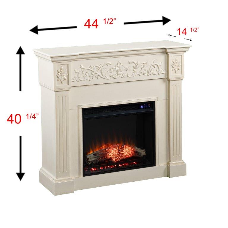 SEI 44 Inch Calvert Electric Fireplace with Decorative Carved Mantel