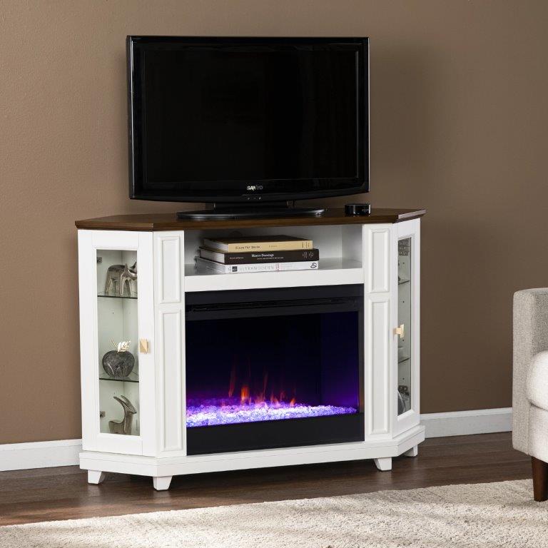 SEI 46 Inch Dilvon Color Changing Electric Fireplace with Media Cabinet