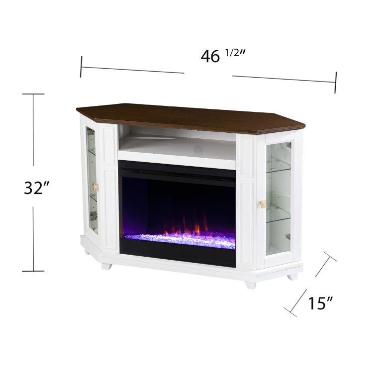 SEI 46 Inch Dilvon Color Changing Electric Fireplace with Media Cabinet