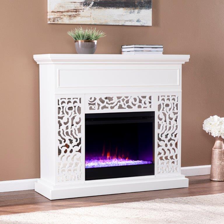 SEI 46 Inch Wansford Contemporary Color Changing Fireplace with Mantel