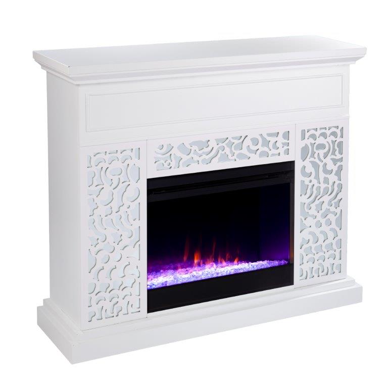 SEI 46 Inch Wansford Contemporary Color Changing Fireplace with Mantel