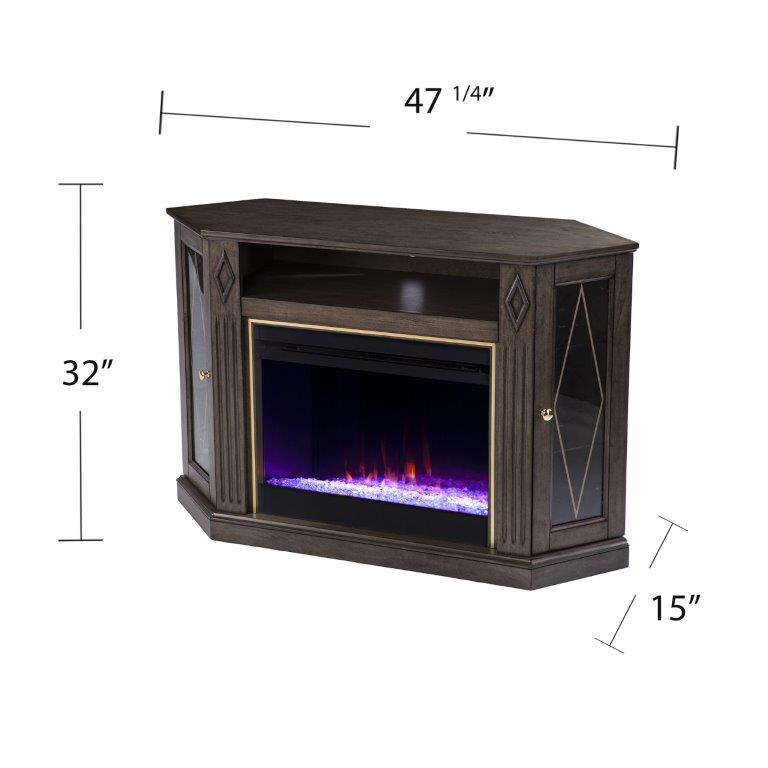 SEI 47 Inch Austindale Color Changing Electric Fireplace with Media Cabinet