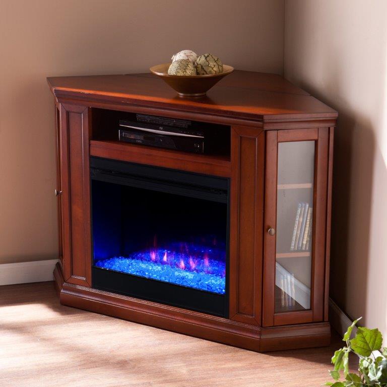 SEI 48 Inch Claremont Color Changing Conner Convertible Electric Fireplace