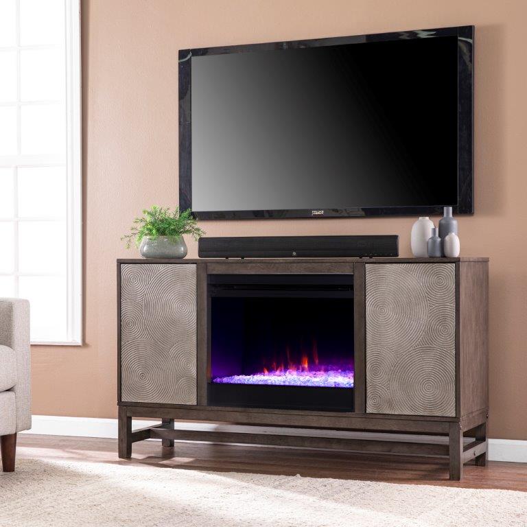 SEI  54 Inch Lannington Color Changing Fireplace with Media Storage