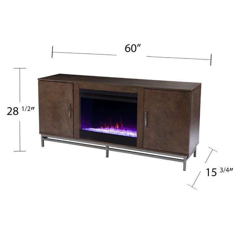 SEI 60 Inch Dibbonly Color Changing Electric Fireplace with Media Storage