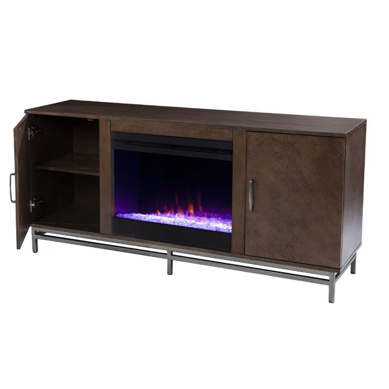 SEI 60 Inch Dibbonly Color Changing Electric Fireplace with Media Storage