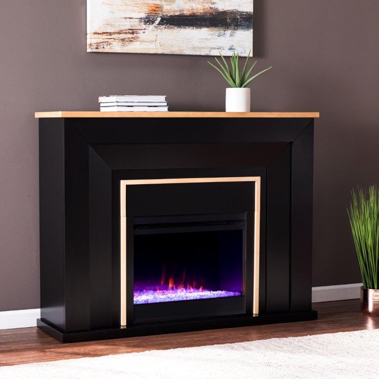 SEI Cardington Contemporary Color Changing Fireplace with Mantel