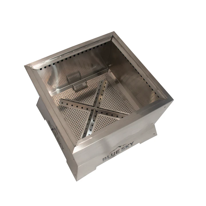 Blue Sky 22 Inch Square Peak Stainless Steel Patio Wood Burning Smokeless Fire Pit
