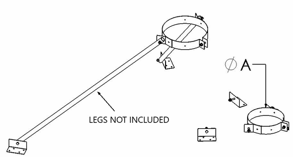 Shasta Vent All-Fuel HT Extended Roof Bracket - For 6-Inch Inner Diameter Shasta Vent