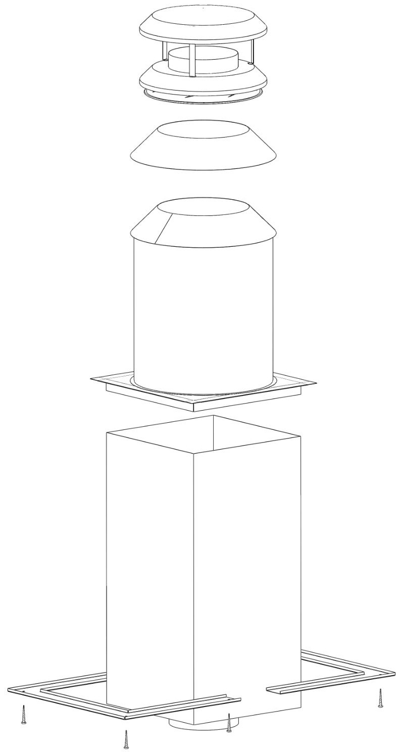 Shasta Vent All-Fuel HT Thru-The-Ceiling Kit - For 8-Inch Inner Diameter Shasta Vent