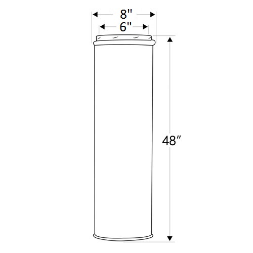 Shasta Vent All-Fuel HT 6-Inch Inner Diameter Stainless Steel Chimney Pipe Length - 48-Inch Length