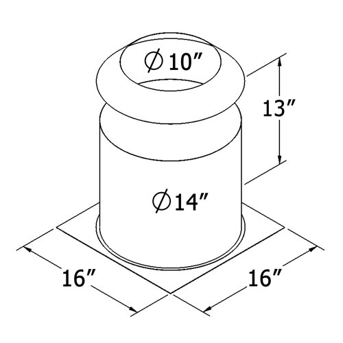 Shasta Vent All-Fuel HT Insulation Shield - For 8-Inch Inner Diameter Shasta Vent