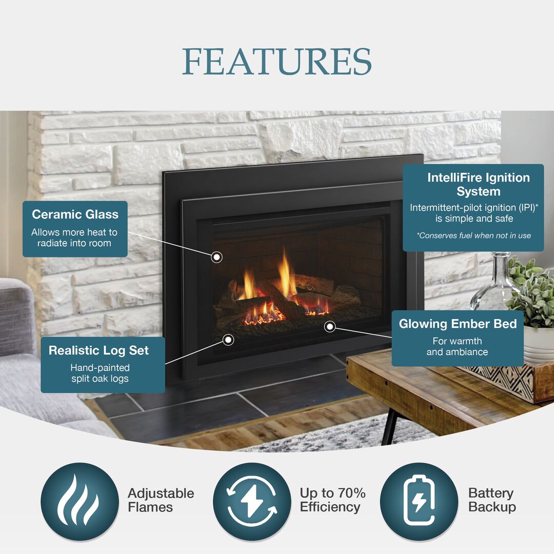 Majestic 30 Inch Jasper Direct Vent Natural Gas Fireplace Insert
