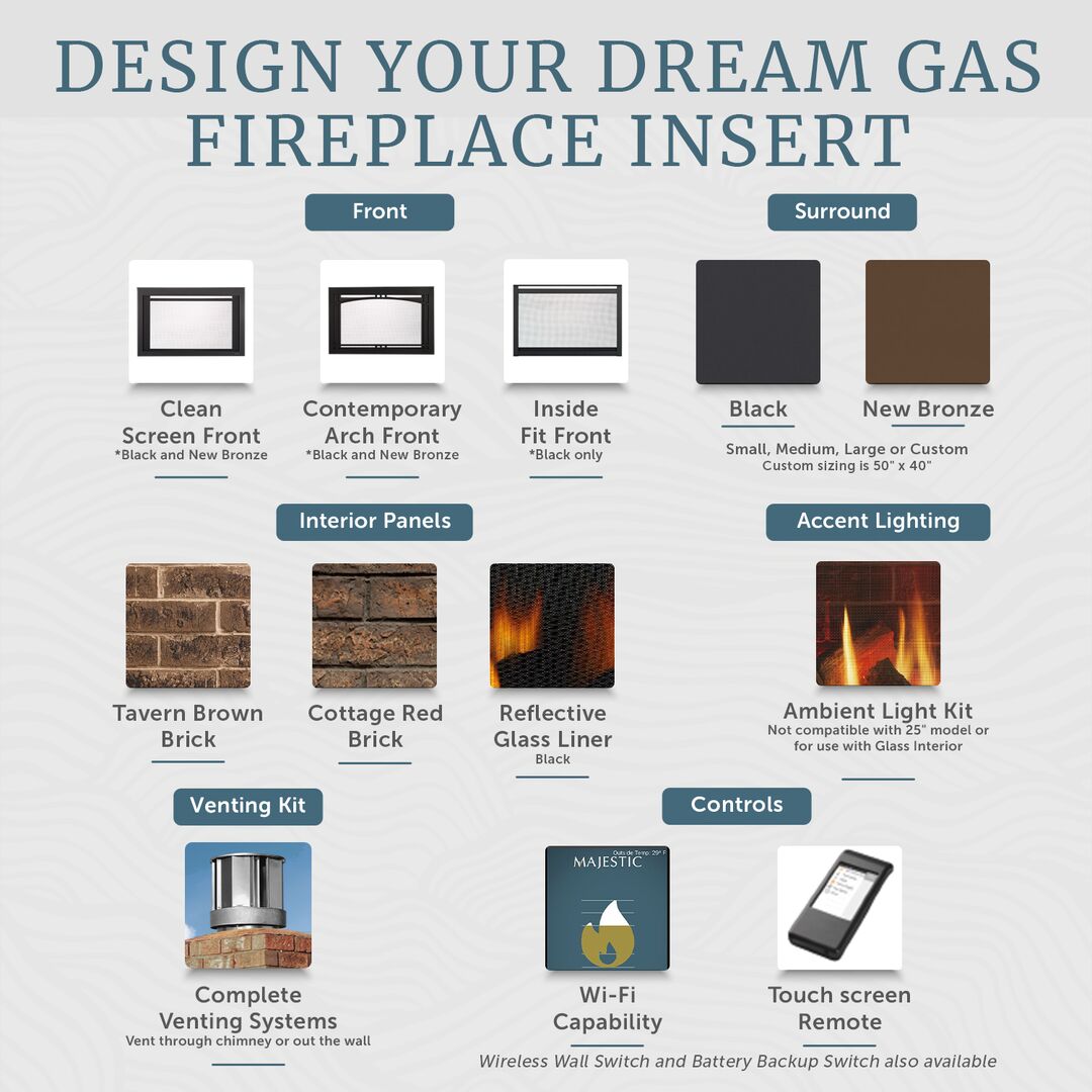 Majestic 25 Inch Ruby Direct Vent Gas Fireplace Insert