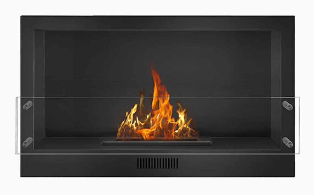 Bio Flame 39 Inch Ethanol Fireplace with 18 Remote Control Burner