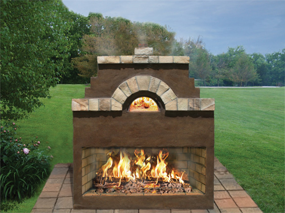 Stone Age Manufacturing 75" Caminetto Grande Combo Wood Fireplace and Pizza Oven Combo