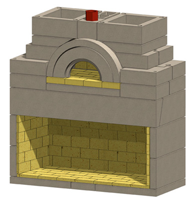 Stone Age Manufacturing 75" Caminetto Grande Combo Wood Fireplace and Pizza Oven Combo
