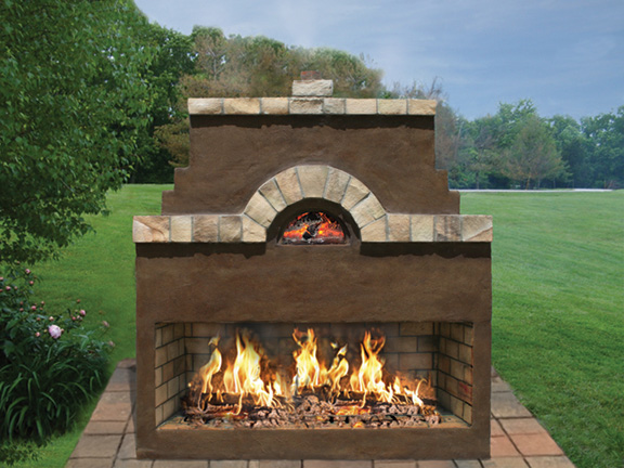 Stone Age Manufacturing 63" Caminetto Medeo Combo Wood Fireplace and Pizza Oven Combo