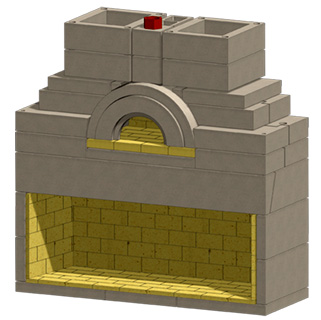 Stone Age Manufacturing 63" Caminetto Medeo Combo Wood Fireplace and Pizza Oven Combo