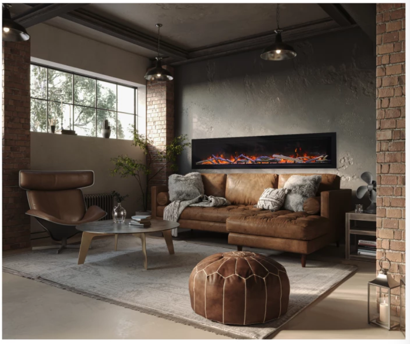 Amantii 61 Inch Symmetry Lumina Wall-Mounted Linear Electric Fireplace