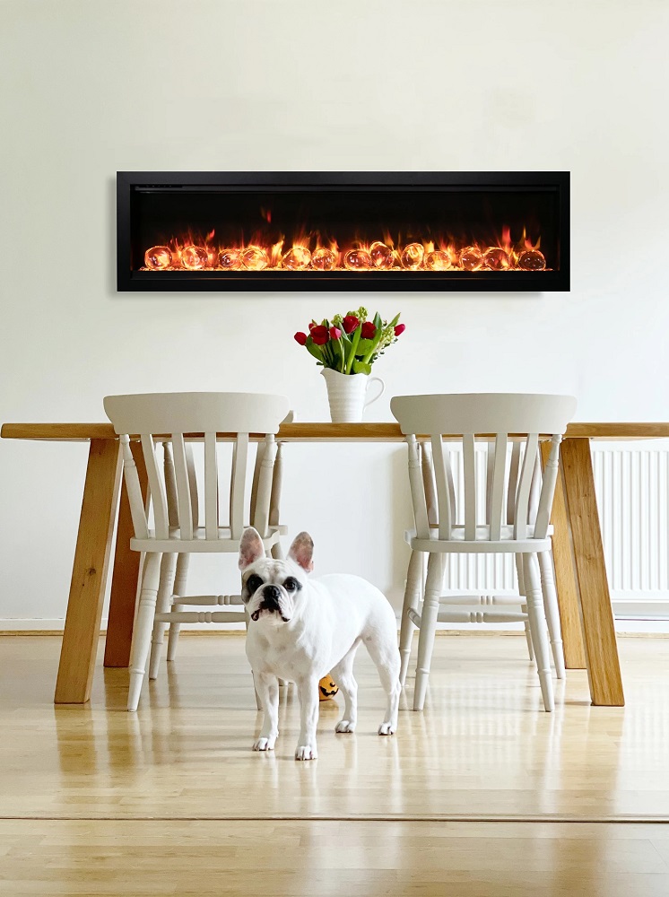 Amantii 63 Inch Symmetry Bespoke Built-In or Wall-Mount Smart Electric Fireplace