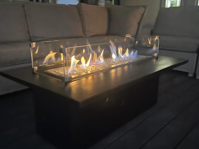 TessaRai Collection 44 Inch Rectangular Two-Piece Propane Fire Table