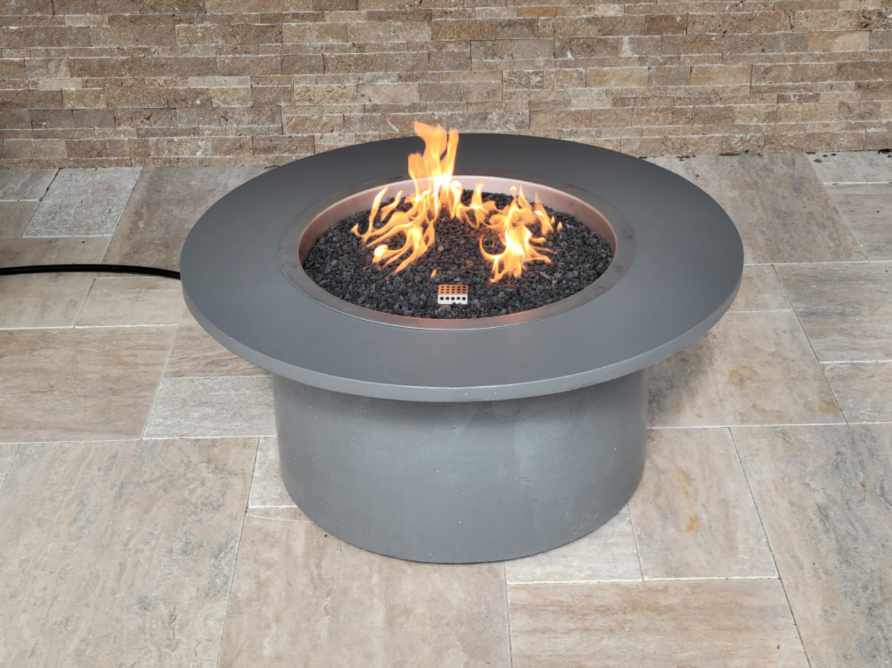 TessaRai Collection 34 Inch Round Two-Piece Propane Fire Table