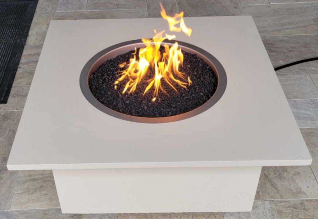 TessaRai Collection 36 Inch Square Two-Piece Propane Fire Table