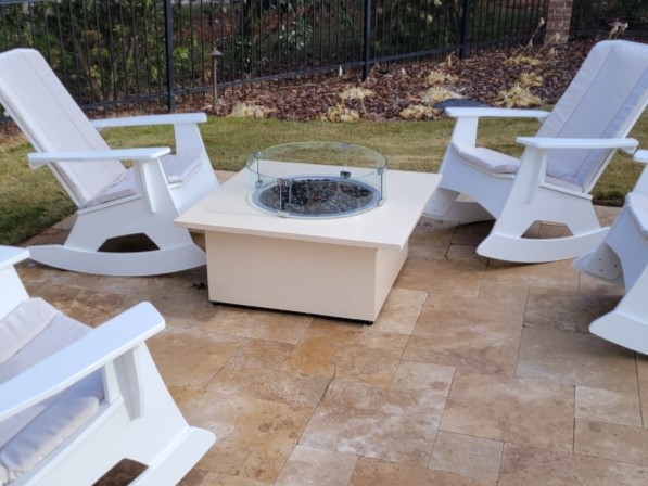TessaRai Collection 36 Inch Square Two-Piece Propane Fire Table