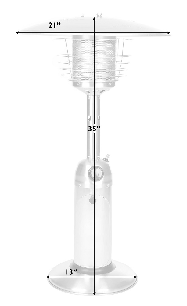 Fire Sense 21" Table Top Patio Propane Gas Heater