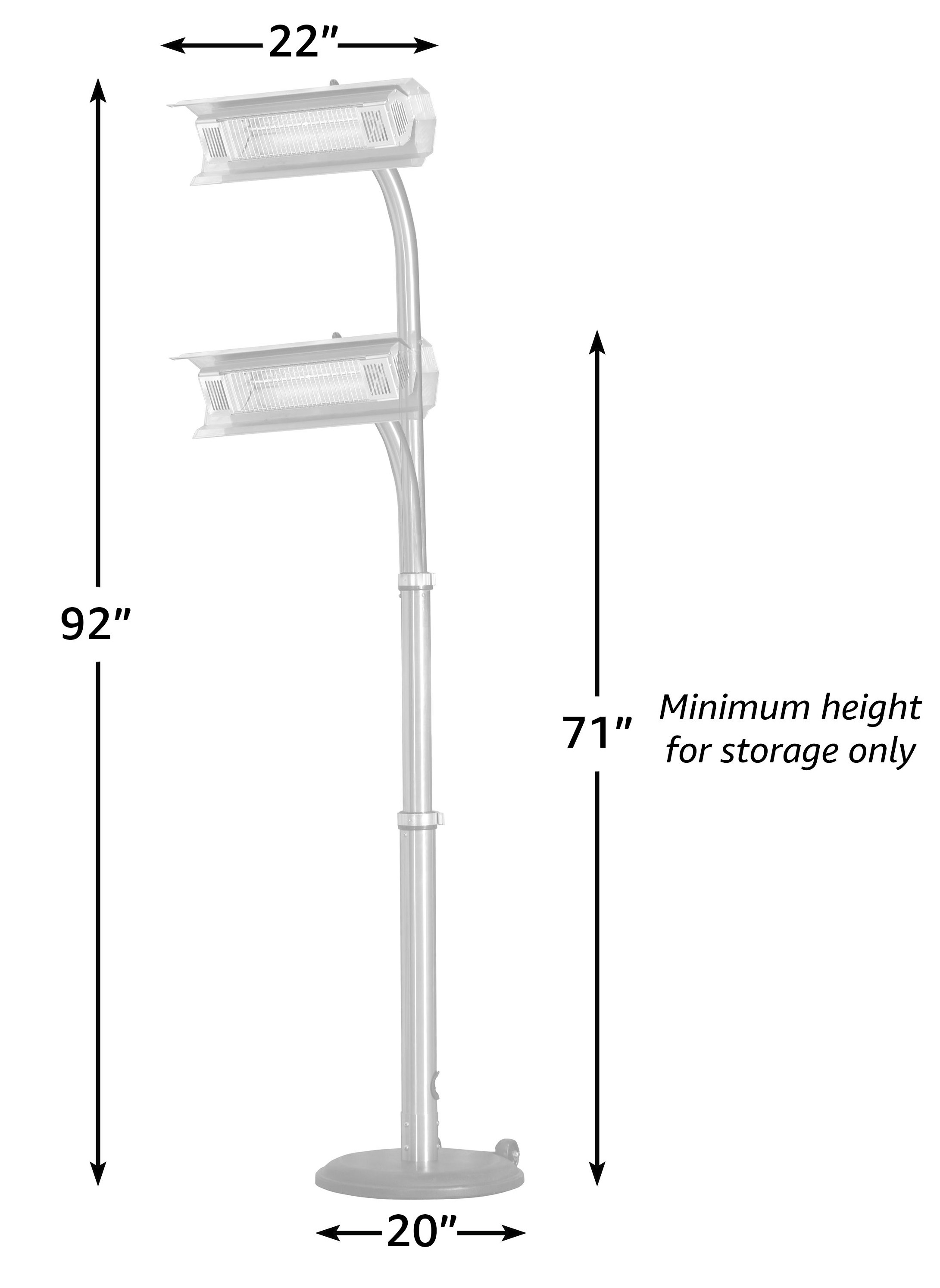 Fire Sense Telescoping Infrared Portable Patio Heater
