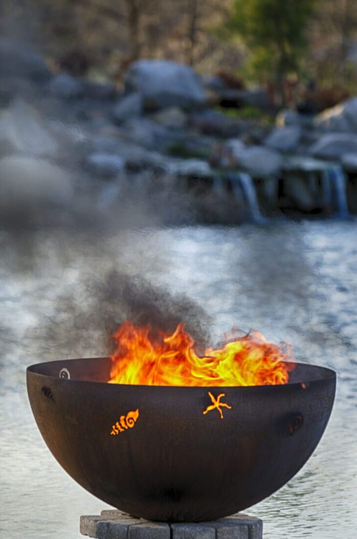 The Fire Pit Gallery 37 Inch A Walk on the Beach Fire Pit with Flat Steel Base