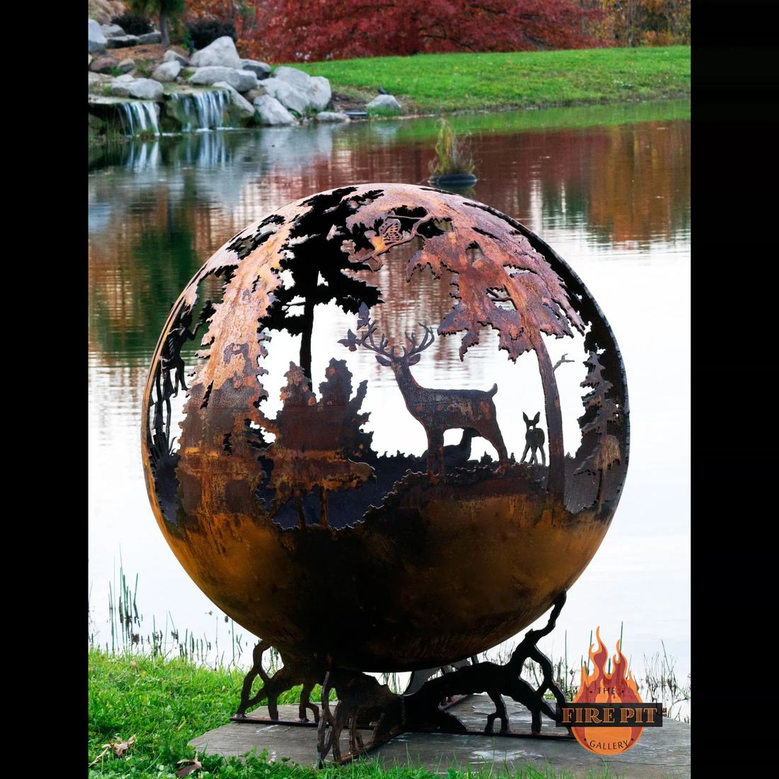 The Fire Pit Gallery 37 Inch Enchanted Woods Fire Pit with Craggy Tree Base