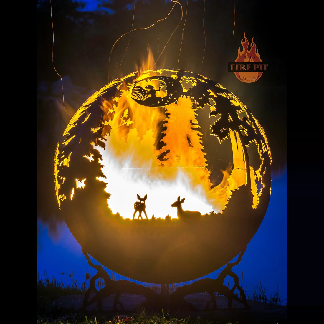 The Fire Pit Gallery 37 Inch Enchanted Woods Fire Pit with Craggy Tree Base