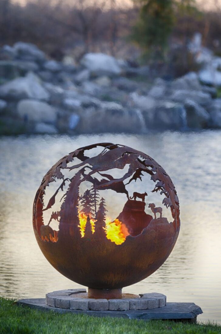 The Fire Pit Gallery 37 Inch High Mountain Sphere Fire Pit