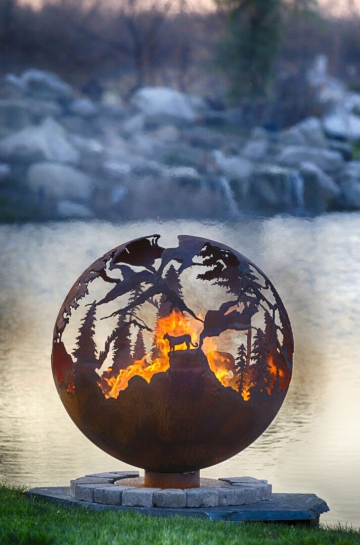 The Fire Pit Gallery 37 Inch High Mountain Sphere Fire Pit