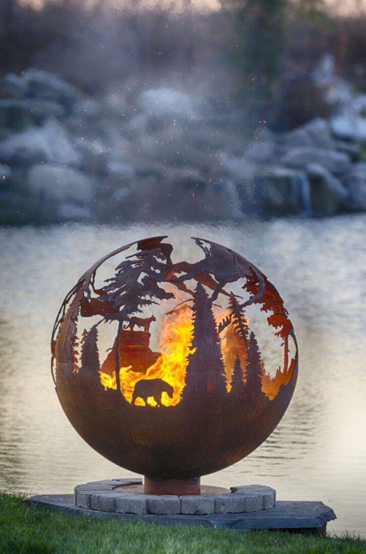 The Fire Pit Gallery 37 Inch High Mountain Sphere Fire Pit